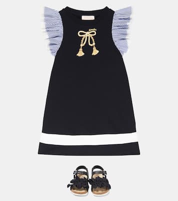 Floral-appliquéd sandals | Monnalisa