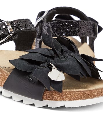 Floral-appliquéd sandals | Monnalisa