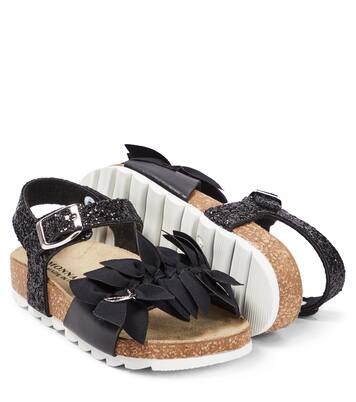 Floral-appliquéd sandals | Monnalisa