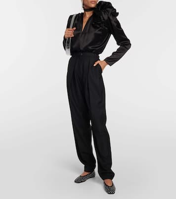 Embellished satin ballet flats | Magda Butrym