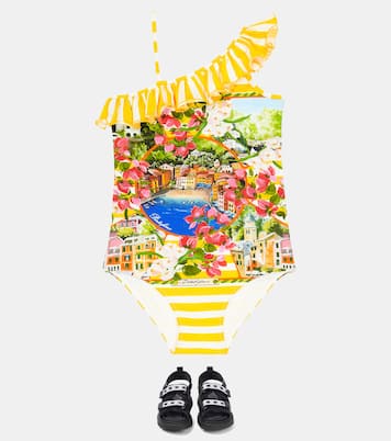 Portofino printed swimsuit | Dolce&Gabbana Kids
