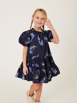 Floral cotton poplin dress | Monnalisa