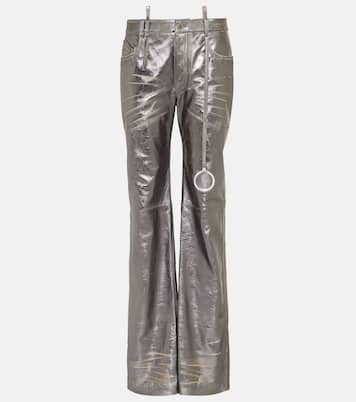 Gerade Hose aus Metallic-Leder | The Attico