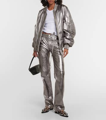 Gerade Hose aus Metallic-Leder | The Attico