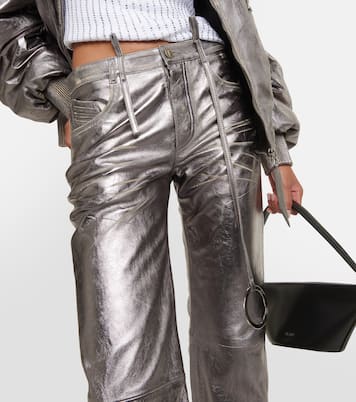 Gerade Hose aus Metallic-Leder | The Attico