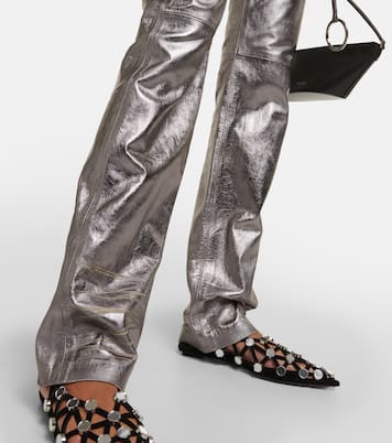 Gerade Hose aus Metallic-Leder | The Attico