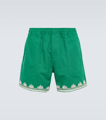 Ripple embroidered cotton shorts | Bode