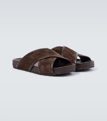 Tarik Intrecciato suede slides | Bottega Veneta