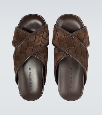 Tarik Intrecciato suede slides | Bottega Veneta