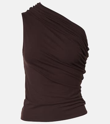 Pillar one-shoulder cotton-blend top | Entire Studios