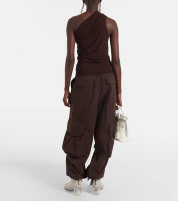 Pillar one-shoulder cotton-blend top | Entire Studios