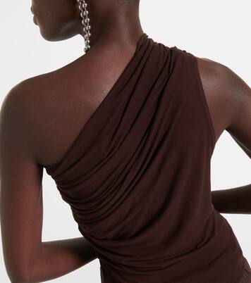 Pillar one-shoulder cotton-blend top | Entire Studios