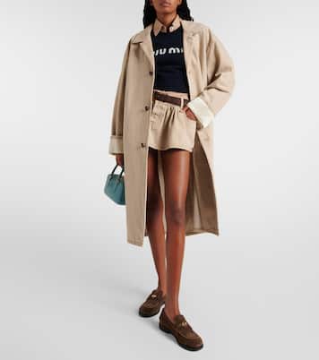 Ruffled denim miniskirt | Miu Miu