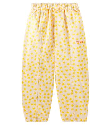 Stars printed cotton twill barrel-leg pants | Tinycottons
