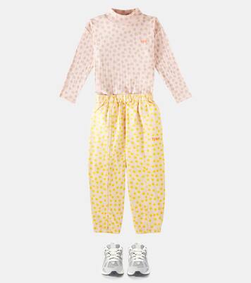 Stars printed cotton twill barrel-leg pants | Tinycottons