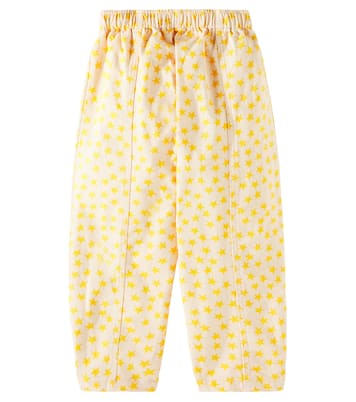Stars printed cotton twill barrel-leg pants | Tinycottons