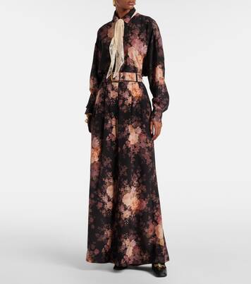 Illustration 실크 와이드 팬츠 | Zimmermann