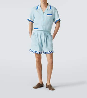 Seedling Stripe linen Bermuda shorts | Bode