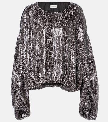 Sequined gathered blouse | Dries Van Noten