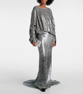 Sequined gathered blouse | Dries Van Noten