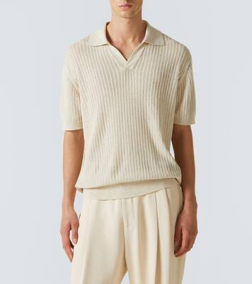 Rino ribbed-knit cotton polo shirt | Frescobol Carioca