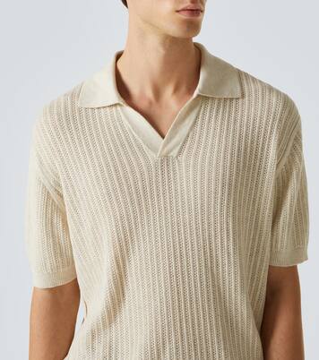 Rino ribbed-knit cotton polo shirt | Frescobol Carioca