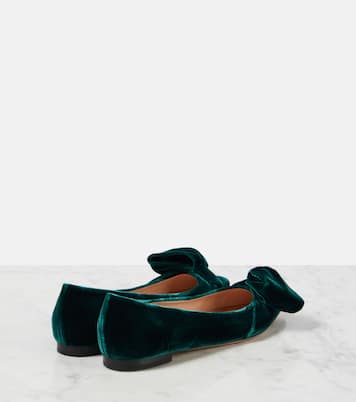 Bow-detail velvet ballet flats | Gianvito Rossi