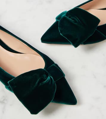 Bow-detail velvet ballet flats | Gianvito Rossi