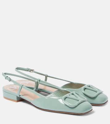 Slingback-Ballerinas VLogo Signature aus Lackleder | Valentino Garavani