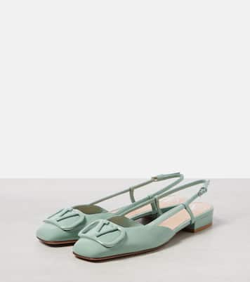Slingback-Ballerinas VLogo Signature aus Lackleder | Valentino Garavani