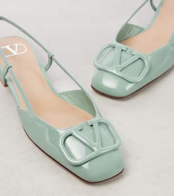 Slingback-Ballerinas VLogo Signature aus Lackleder | Valentino Garavani