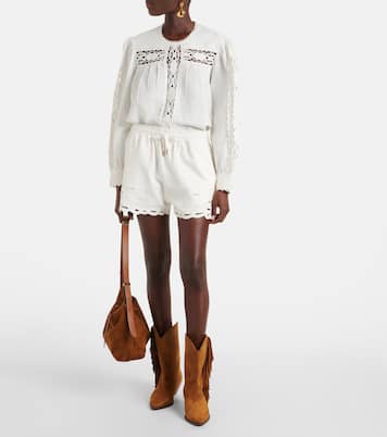 Valmira embroidered linen and cotton top | Marant Etoile
