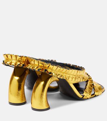 95 Metallic leather sandals | Dries Van Noten