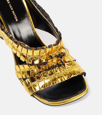 95 Metallic leather sandals | Dries Van Noten