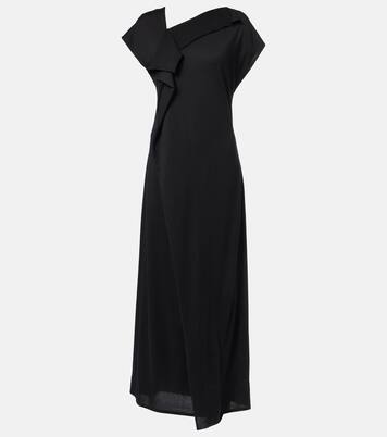 Asymmetric draped midi dress | Plan C