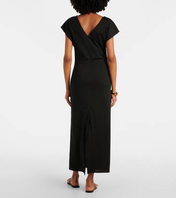 Asymmetric draped midi dress | Plan C