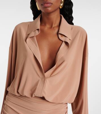 Shirred shirt dress | Norma Kamali