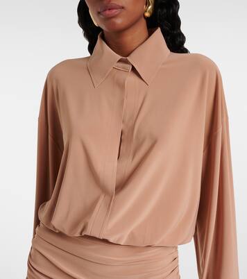 Shirred shirt dress | Norma Kamali