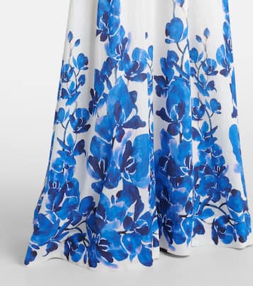 Robe longue Orchid Blues à fleurs | Rebecca Vallance