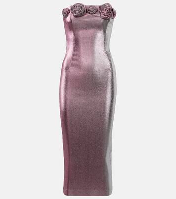 Robe midi en lamé à fleurs | Area