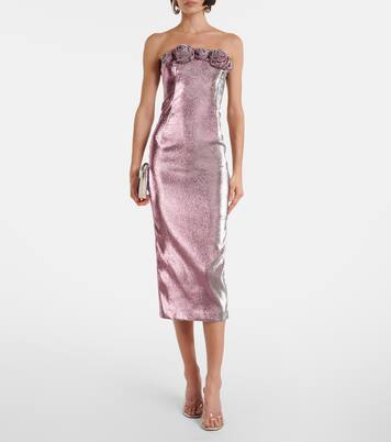 Robe midi en lamé à fleurs | Area