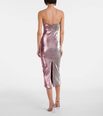 Robe midi en lamé à fleurs | Area