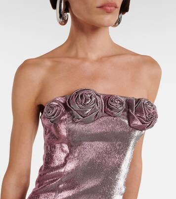 Robe midi en lamé à fleurs | Area