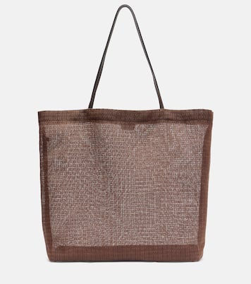 Tote Bag Barn aus Mesh mit Leder | The Row