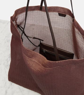 Tote Bag Barn aus Mesh mit Leder | The Row
