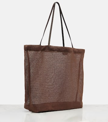 Tote Bag Barn aus Mesh mit Leder | The Row