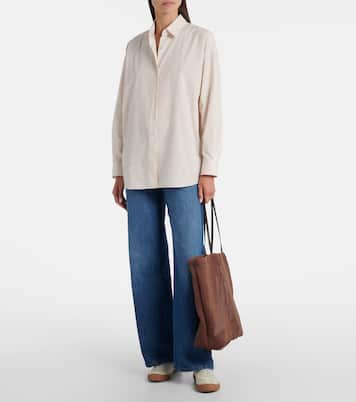 Tote Bag Barn aus Mesh mit Leder | The Row