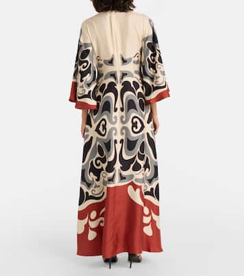 Abito lungo Phoenix Placée in twill di seta | La DoubleJ