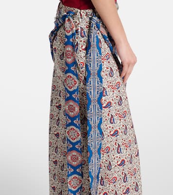 Jupe longue imprimée en satin | Rabanne