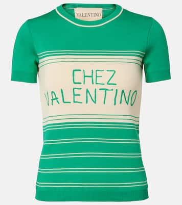 Chez Valentino striped cotton top | Valentino